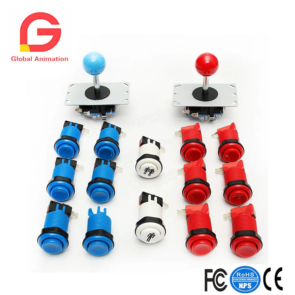 

Arcade DIY Set Kit Video Games With Sanwa Joystick 4 & 8 WayTwelve Happ Push Buttons Two Start Button
