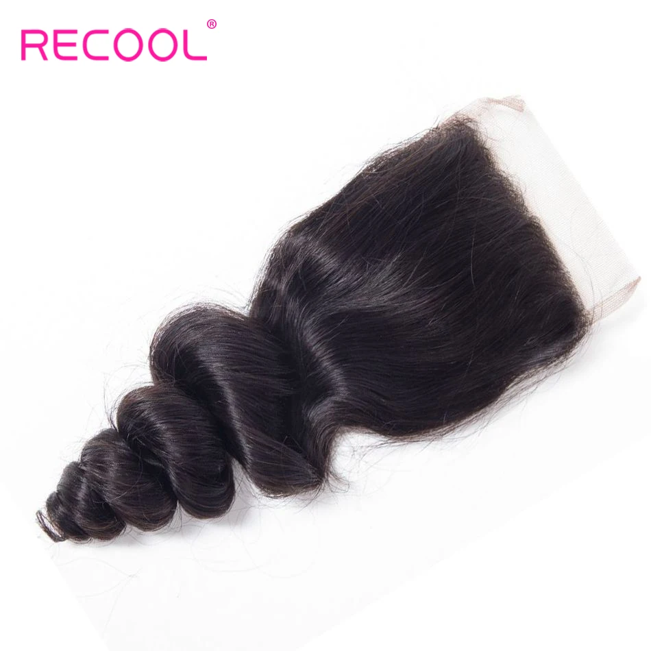 Recool волосы бразильские волосы переплетенные пучки свободная волна 3 пучка с кружевом Закрытие 4 шт/партия человеческие волосы пучки с закрытием