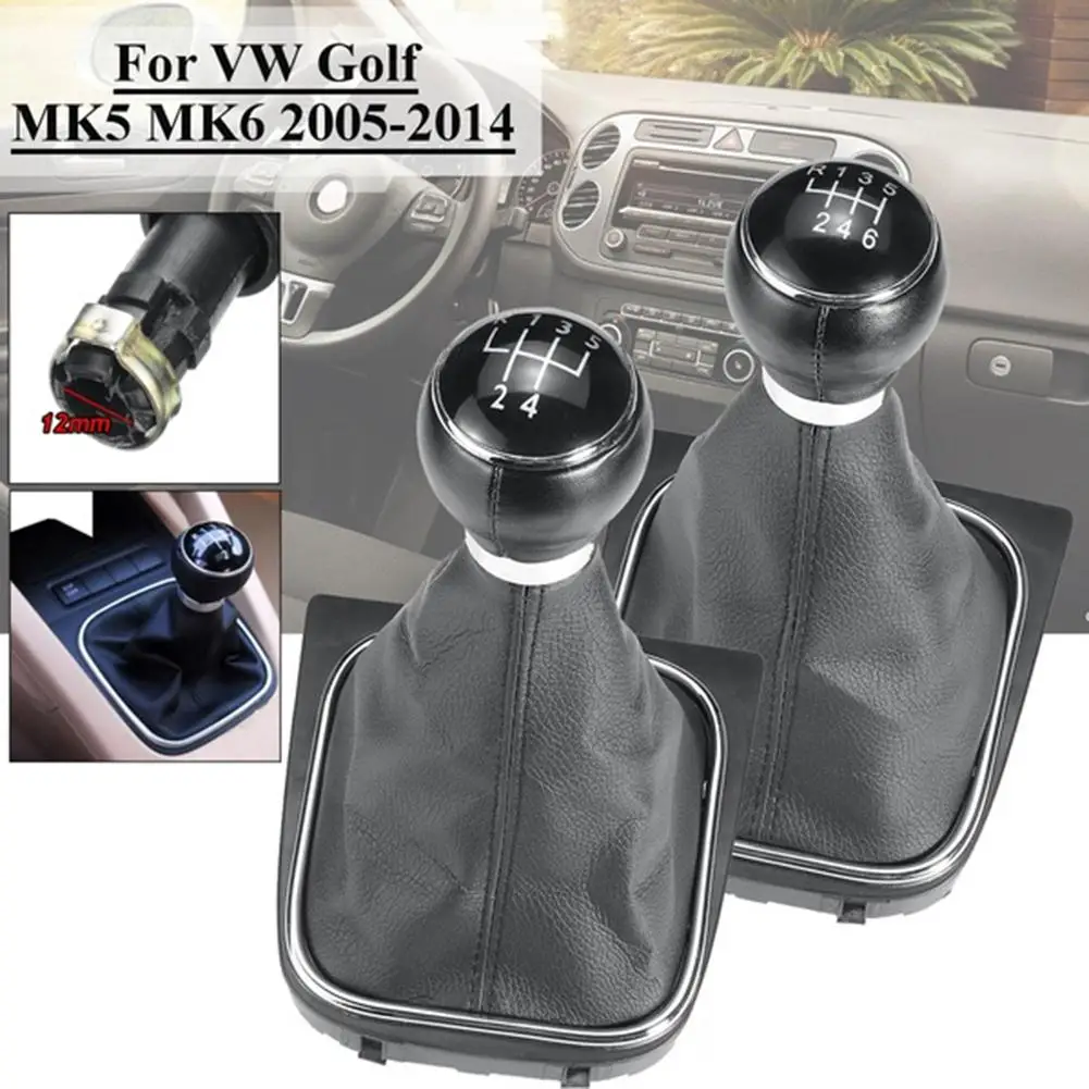 

5/6 Speed M Gear Shift Knob Lever Stick Gaiter Boot Cover Collar For VW Golf Jetta MK5 MK6 2005-2014