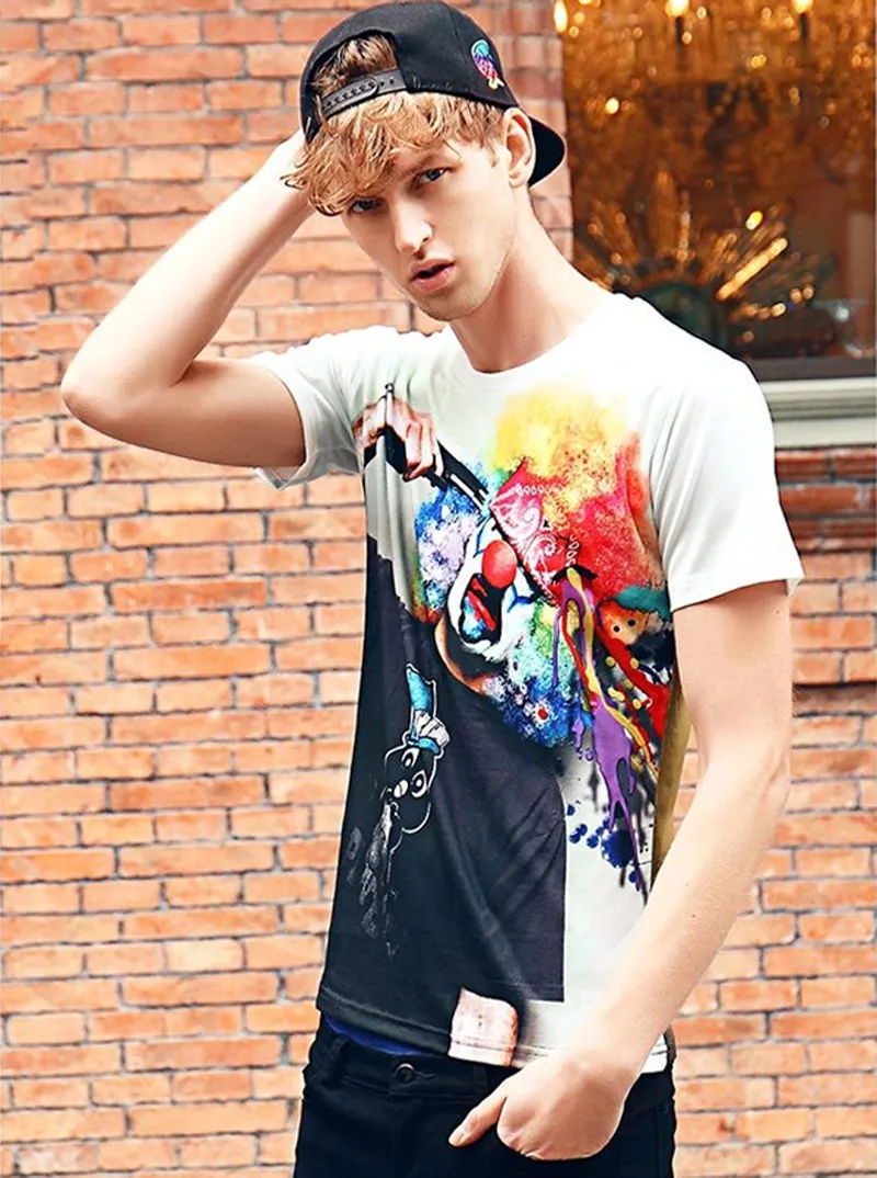 Screen Printing Crazy T Shirts 3D Printed Mens T Shirts Fashion 2016 Popular Short Sleeve Tshirt Homme Mens Cool Tee Shirts 8