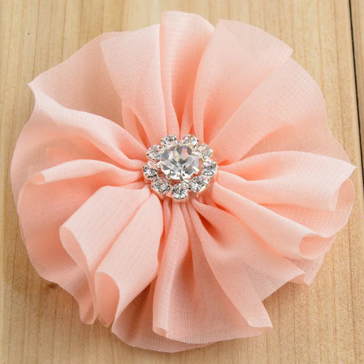 10pcs Flower Baby Girls Hair Clip Satin Diamonds Toddler Baby