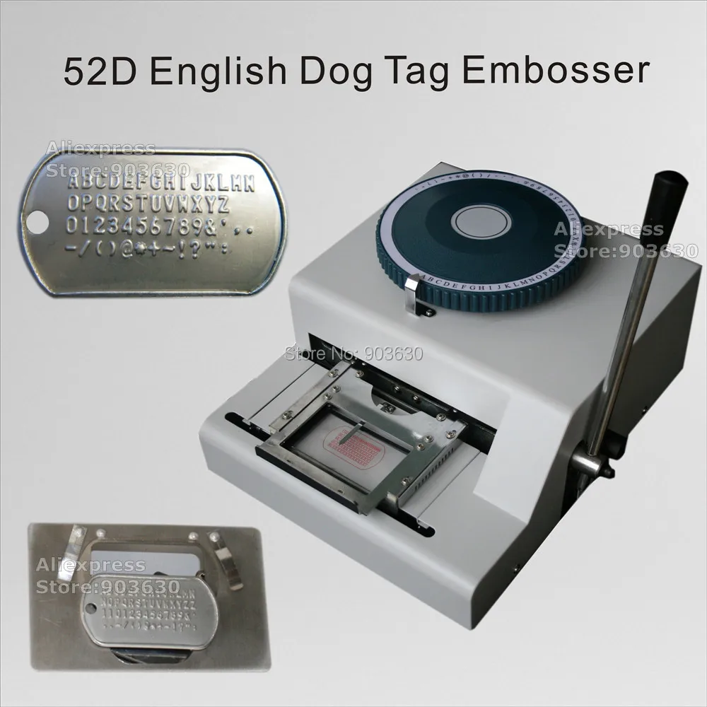 52Code Dog Tag Embosser Letters Manual Number Stainless Steel Plate  Embossing Machine Factory Low Price