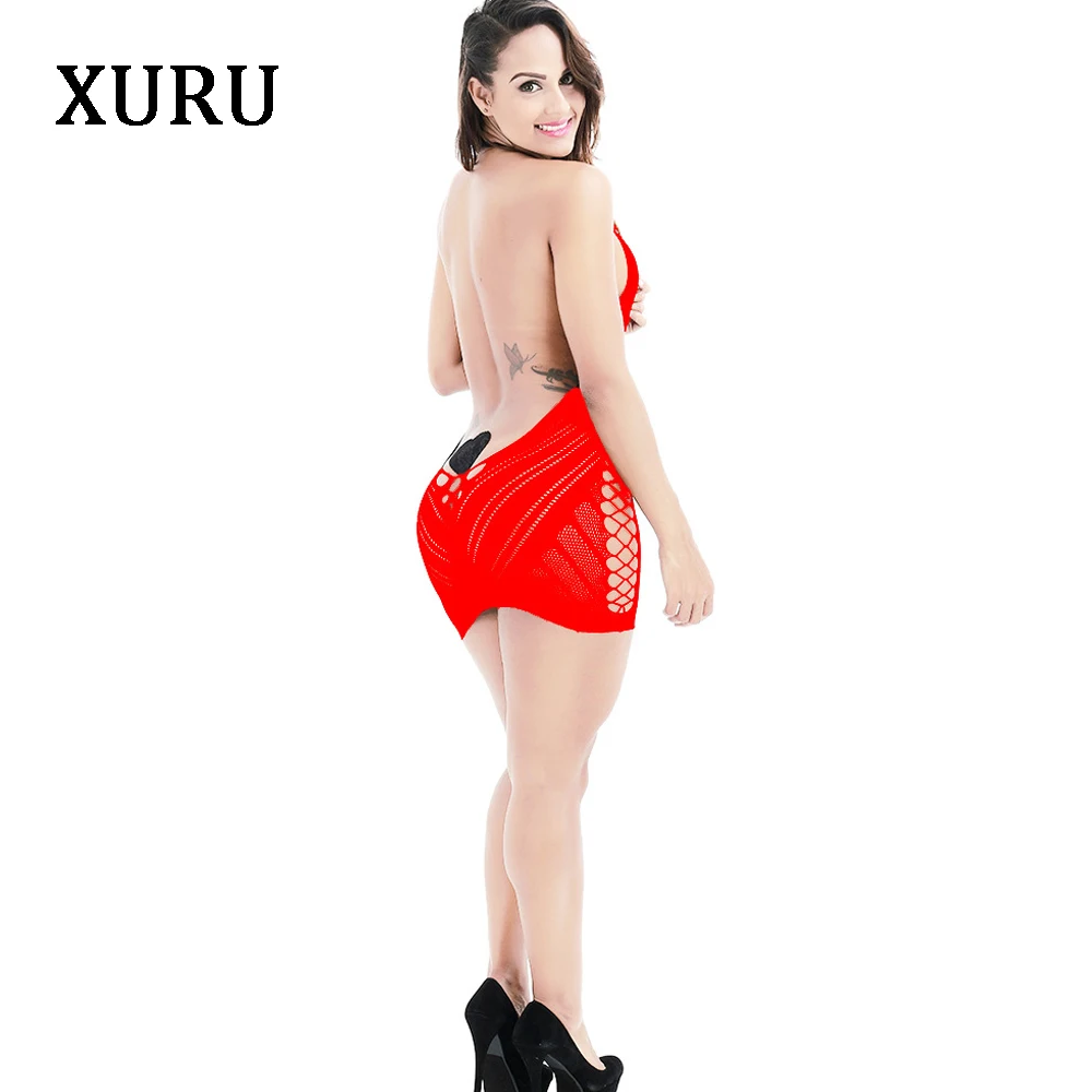 XURU сексуальное платье для ночного клуба, женское мини-платье с открытой спиной, обтягивающее однотонное сексуальное Клубное платье, один размер