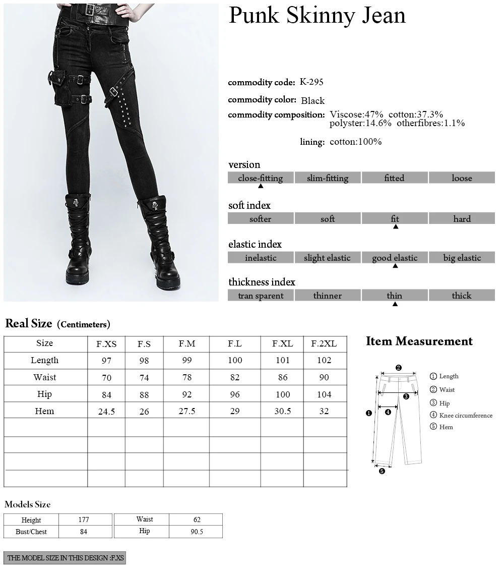Панк рейв новые женские обтягивающие черные рок тяжелая металлическая Сексуальная Панк обтягивающие джинсы K295