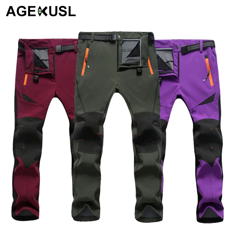 AGEKUSL Winter Waterproof Cycling Pants Men Women Thermal Sports ...