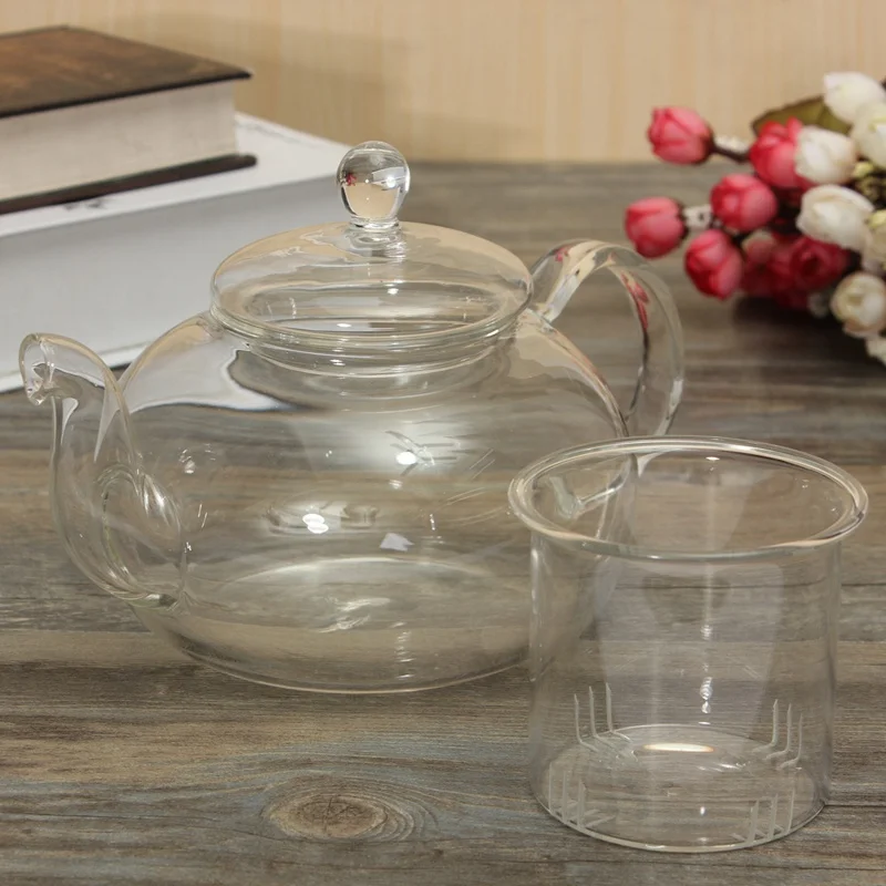 800ML Glass Kettle Clear Chinese Kungfu Teapot Heat Resistant Glass Tea Pot Infuser Transparent