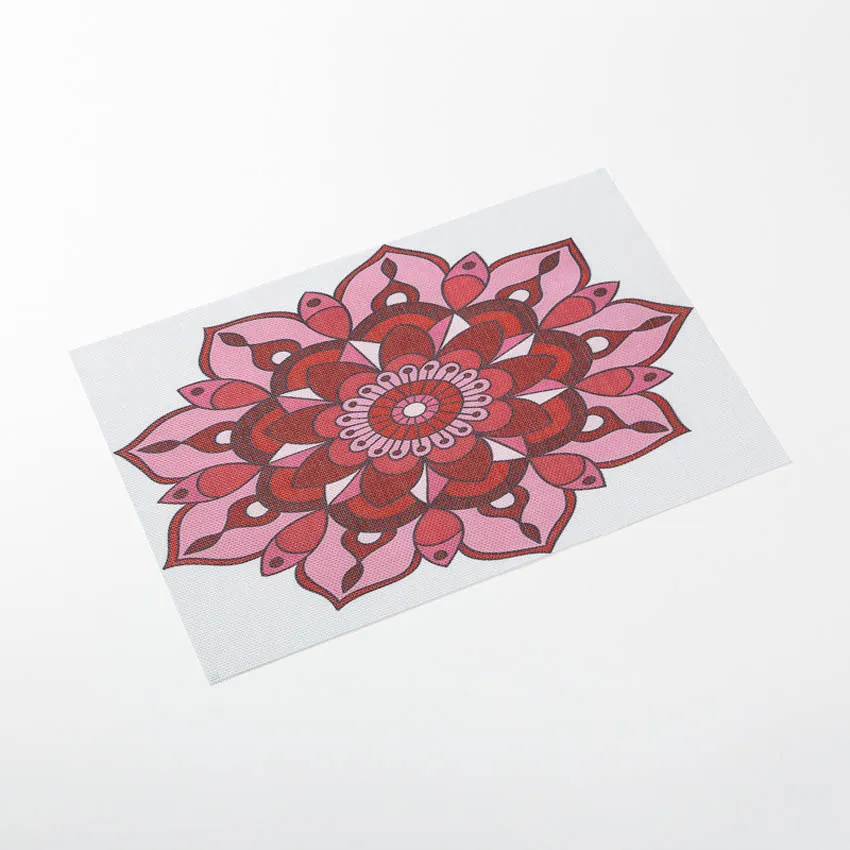  Fame Style Mandala Painting Placemats Non-slip Adiabatic Modern PVC Anti-stain Table Mats Coffee Ta