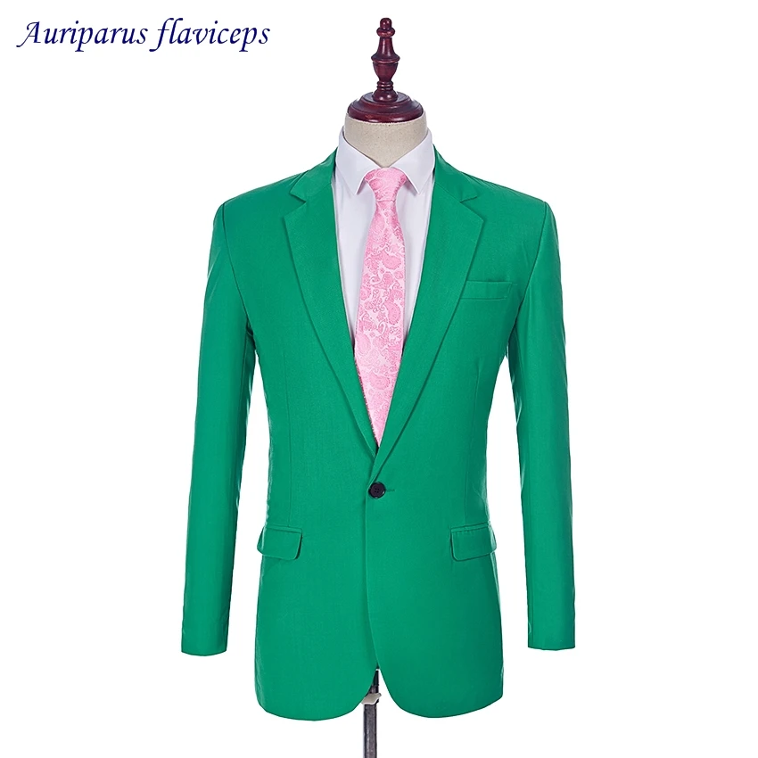 Green 3 Suit Style For Man Peaked Lapel Groom Tuxedos And Groomsman Suit (jacket+Vest+pants)
