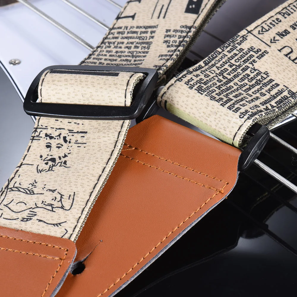 Comfortable Adjustable Guitar Strap Shoulder Strap Synthetic Leather Ends for Acoustic Folk Classic Electric Guitars Bass guitar accessories guitar strap