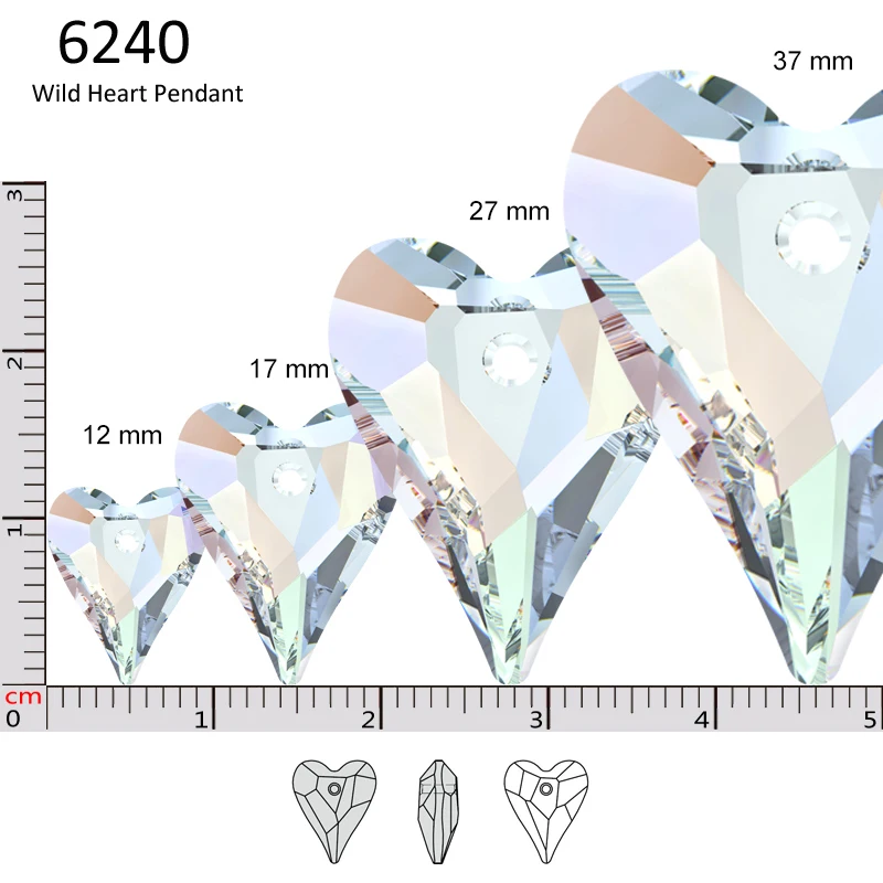 (1 шт.) австрийские бусины Swarovski незакрепленные в виде сердца стразы 100% оригинал