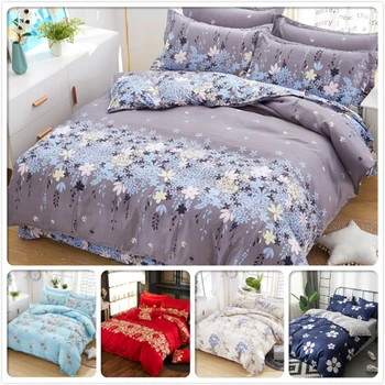

Consice Floral Pattern Bedding Set 3pcs/4pcs Child Soft Cotton Bed Linens 150x200 180x220 200x230 220x240 Single Queen King Size