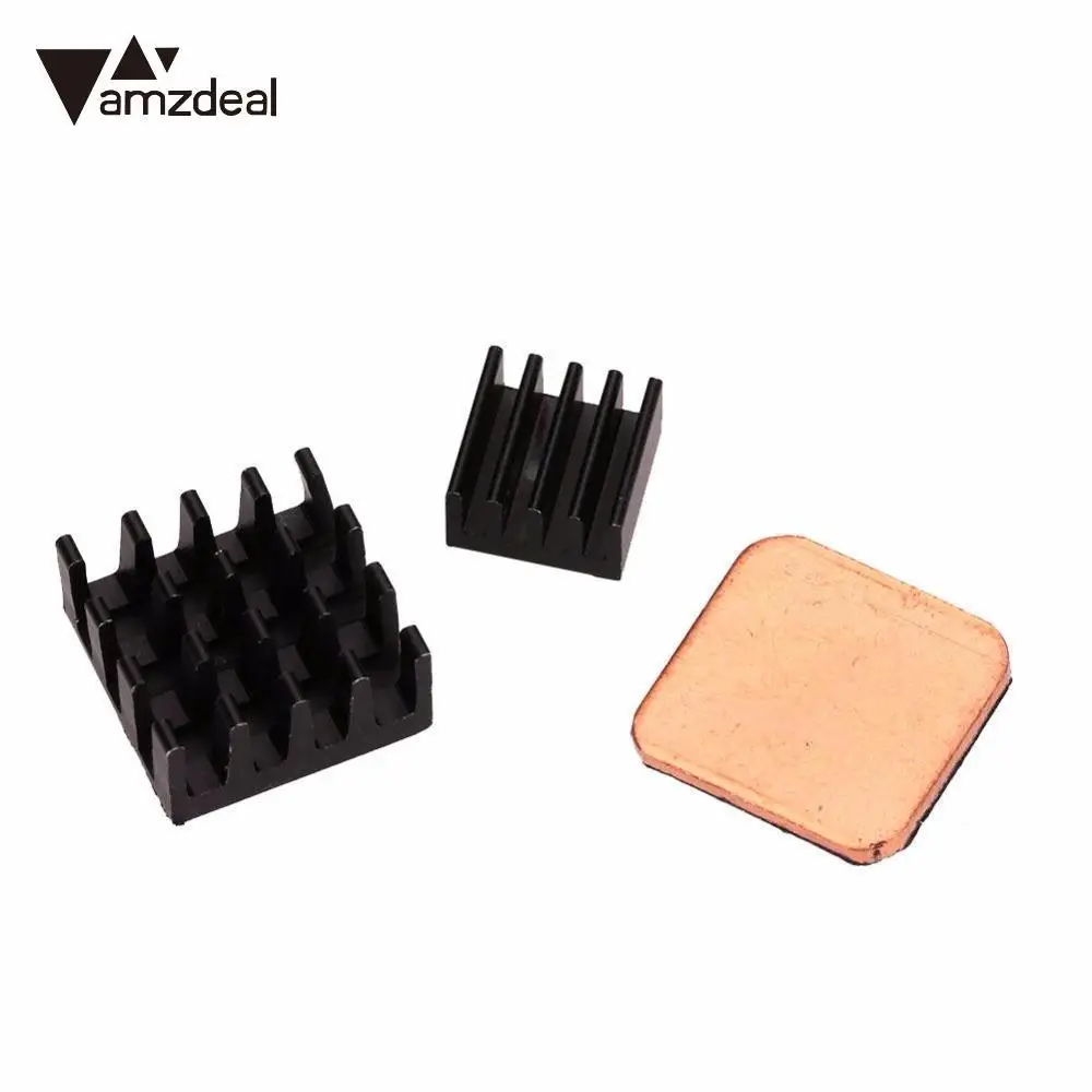 AMZDEAL Новый 3 шт. Медный + алюминиевый радиатор для Raspberry PI 2/3 радиатор|aluminum heat sink