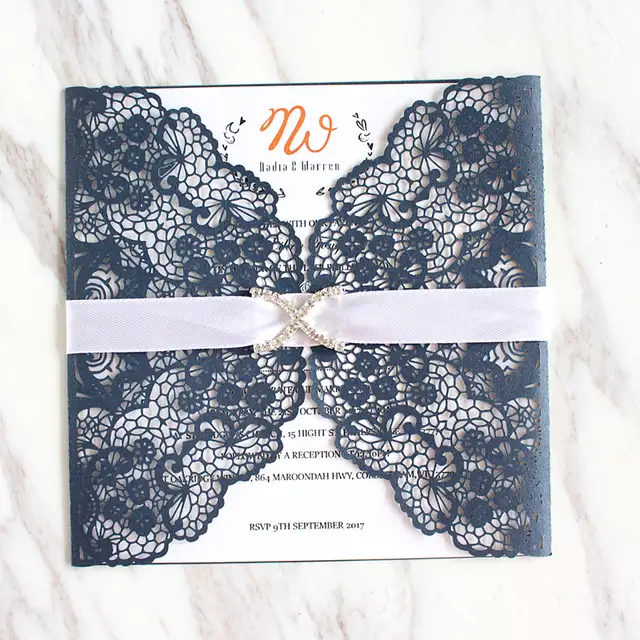 Jeweled White Lace Wedding Invitations With Inserts Envelopes Vintage Anniversary Invitation Card Holder 5 9 X5 50pcs Lot Jeweled White Lace Wedding Invitations With Inserts Envelopes Vintage Anniversary Invitation Card Holder 5 9 X5 50pcs Lot