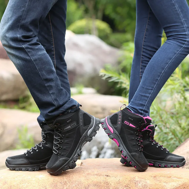 Зимняя Уличная обувь для пеших прогулок; Женская водонепроницаемая нескользящая обувь для альпинизма; mujer; унисекс; прогулочная обувь; Теплая мужская обувь; Размеры 35-45