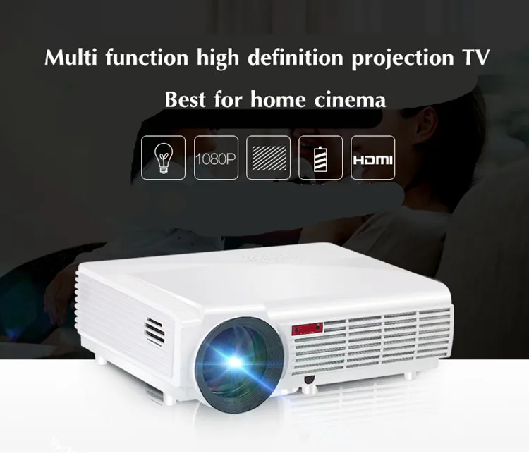 Прямая поставка, яркий 5500Lumesn светодиодный ЖК-проектор для домашнего кинотеатра со встроенной системой Android 4,4, ТВ 3D проекторы Full HD