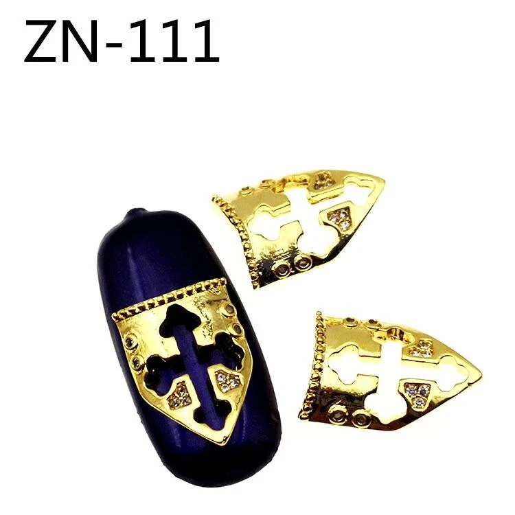 Очаровательные 3D украшения для дизайна ногтей, металлический сплав, блестящий циркон, кристалл, золотой цвет, ювелирные изделия, китайский традиционный дизайн, аксессуар на удачу - Цвет: ZN111-5pcs