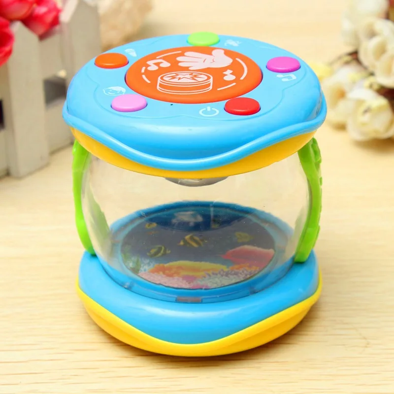 Online Lucu Anak Bayi Mainan Mini Magic Hand Drum Mengalahkan LED Musik Pendidikan Anak Usia Dini Belajar Perkembangan Bayi Mainan Kerincingan