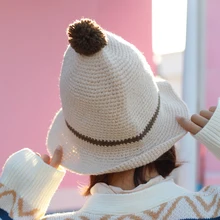 Вязанная шерстяная шапка, Рыбацкая шляпа, модная шапка Qiu Dong, женская Ведьма в ковше, аксессуары для раковины