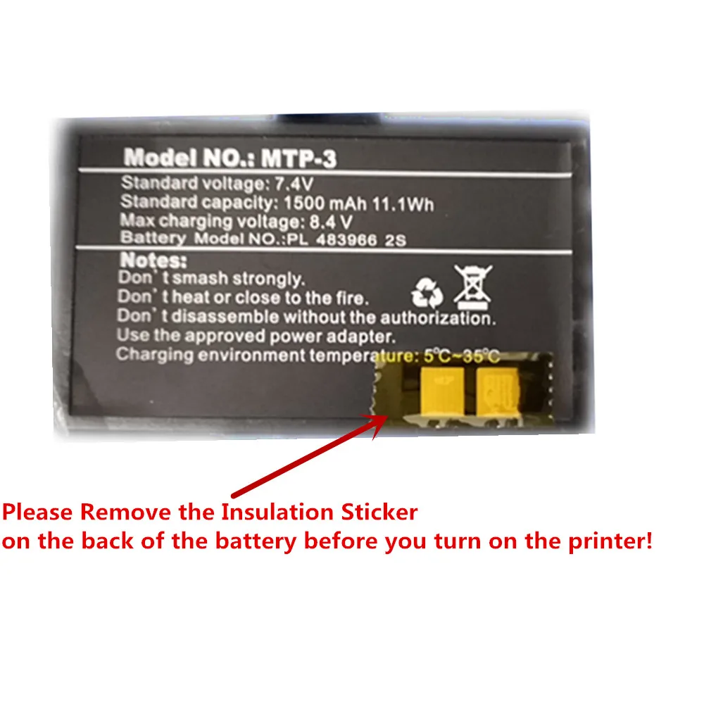 Remove the insolation sticker label before you use the printer_