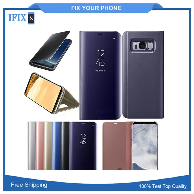 Зеркальный флип-чехол для телефона Samsung NOTE 3 S10E A6plus A8 S10plus CORE Smart Clear View модный