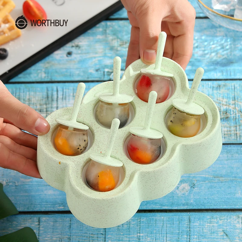 WORTHBUY 6 решеток форма для мороженого Пшеничная солома форма для мороженого фруктовый кубик льда кухонные формы аксессуары