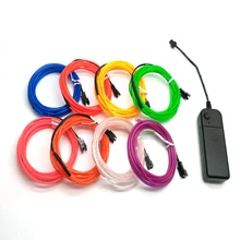 3M 10 colors Car Flexible EL Wire Neon car Light Dance Party Decor Lights Flexible Neon lamps EL Wire Rope Tube with Controller
