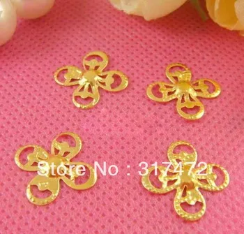 

15mm Gold Flat Flower Bead Caps\Metal Caps Filigree DIY Jewelry Findings Nickle Lead Free