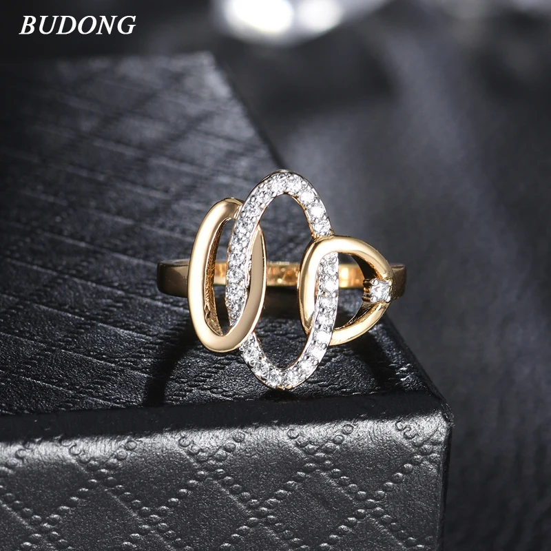 BUDONG Infinity Bijoux Свадебные обручальные кольца для женщин вечерние ювелирные изделия Роскошные CZ Вечность Кольца Bijoux Femme Aneis XUR647