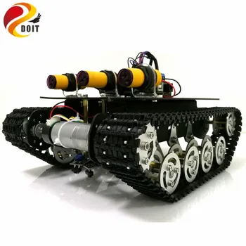 

DOIT Tracking Obstacle Avoidance Robot Tank Chassis with UNO R3 Board+Motor Drive Board+IR Obstacle Sensor by APP Phone TS100