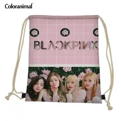 Coloranimal йога обувь шнурок сумка для женщин Kpop Blackpink дизайн для девочек подростков мини рюкзак Строка Сумка Bagpack