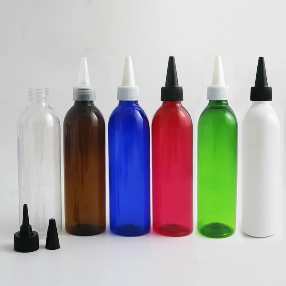 20X250 мл 8 унций пустая бутылочка янтарного цвета синий Clea Red Pet пластиковая бутылка с пластиковыми крышками носика 16 унций большой контейнер крема