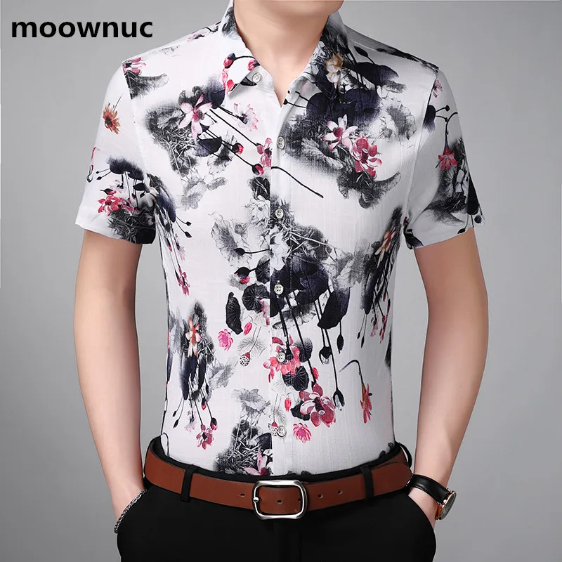 2018 модные Для мужчин s короткий рукав гавайская рубашка летние Повседневное цветочные рубашки для Для мужчин Азиатский Размеры M-7XL