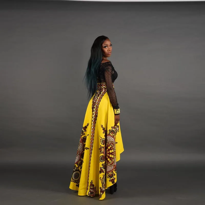 2019 Горячая африканская юбка женская детская юбка с модным принтом короткая длинная струящаяся широкая юбка с галстуком-бабочкой уличная