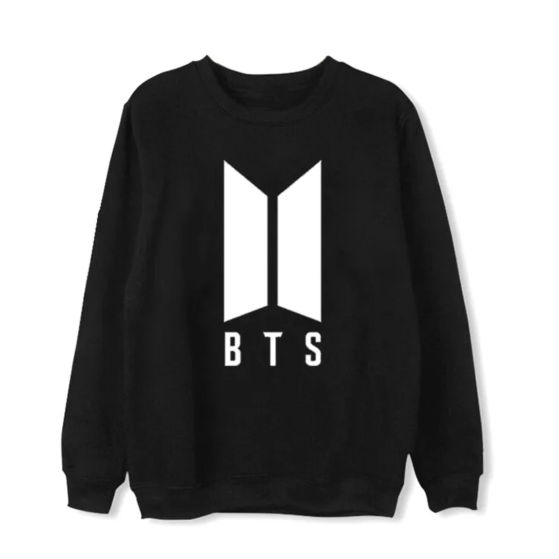 kpop BTS new album with the same round neck double bar pullover thin section men and women spring and autumn shirt kpop BTS new album with the same round neck double bar pullover thin section men and women spring and autumn shirt