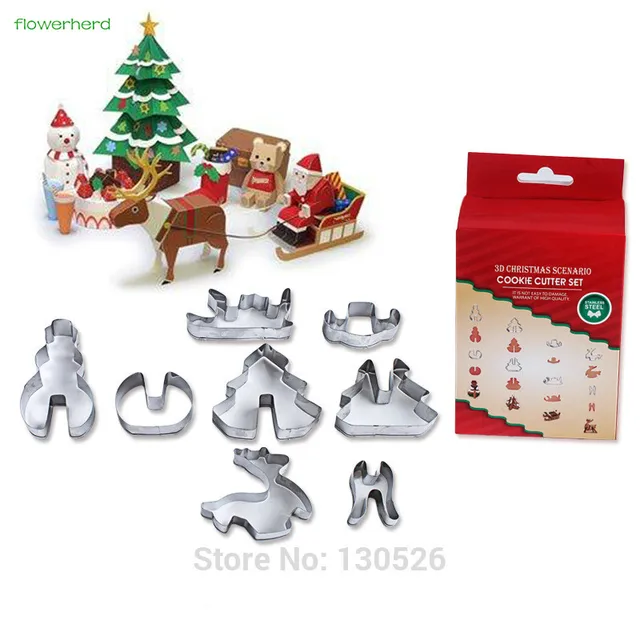 8pcs set 3d christmas