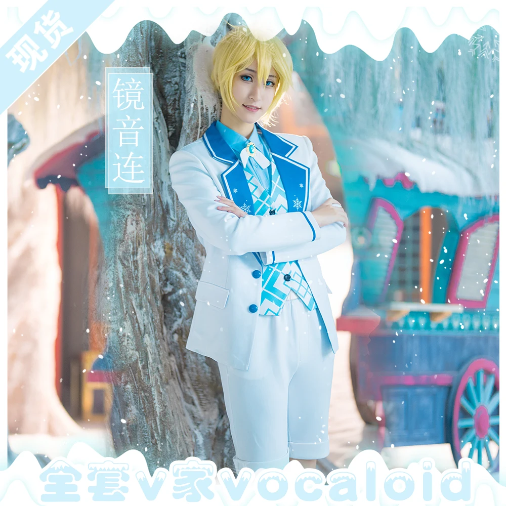 Аниме! Vocaloid Kagamine Rin/Len Snow Miku 10th anniversary живое платье красивая форма косплей костюм новинка