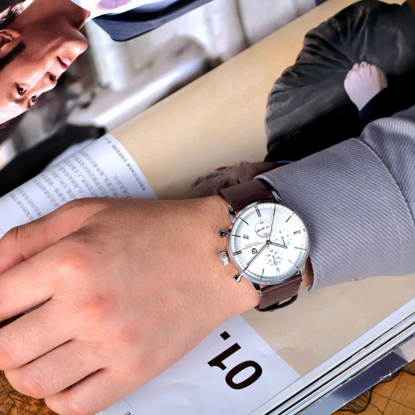Роскошный бренд PAGANI Дизайн водонепроницаемые из натуральной кожи спортивные военные кварцевые часы для мужчин Relogio Masculino/PD-2720K