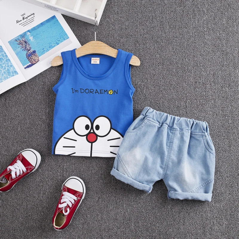 

12 Month Clothes for Boys Dress Clothes Set Clothing Cartoon T-Shirt + Short Overalls Infant Outfits Set Baby Clothes