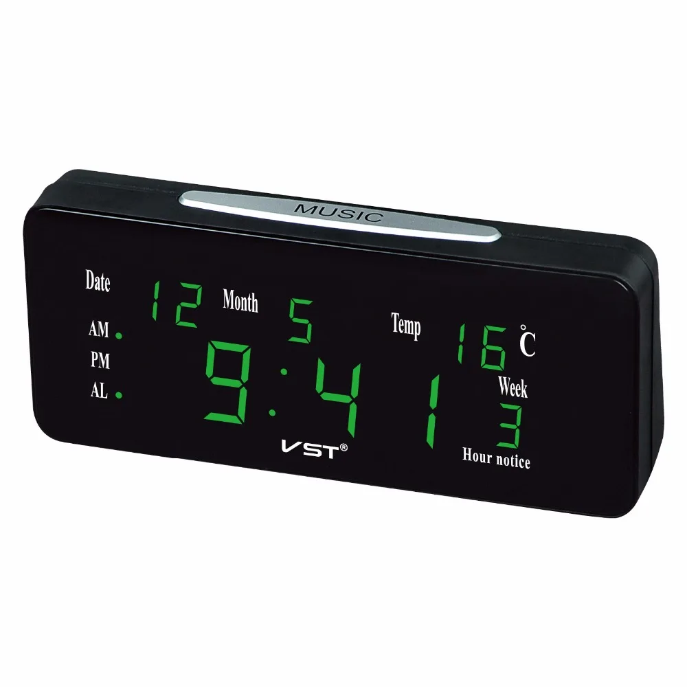 Europe plug LED electronic clock report punctually Calendar with
