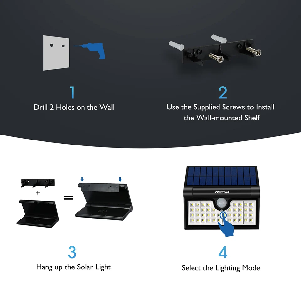Mpow CD131 42 LED Solar Lights Portable Foldable Outdoor Camp Solar Lamp (6)