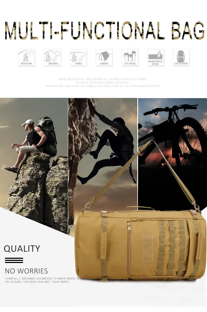 Bolsa de Caça Náilon à Prova Bolsa de Esportes ao ar Livre Militar Tático Acampamento Portátil Molle Mochila Oxford Dwaterproof Água 60l 8 Mochilas escal.