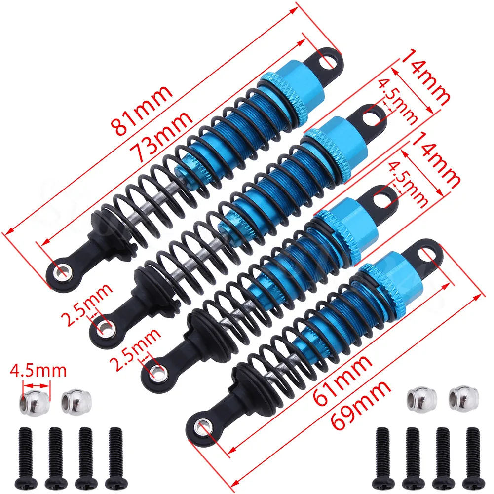 Assembled Aluminum Oil Filled Front &amp Rear Shock Absorber L959-31 L959-32 For WLtoys L959 L969 L979 L202 L212 L222 K959 RC Car | Игрушки и