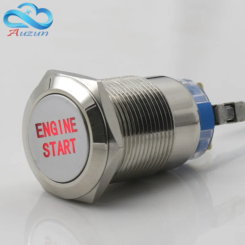 

19 mm reset button switch moment motor start button 3 a 220 v copper plating nickel head can be customized