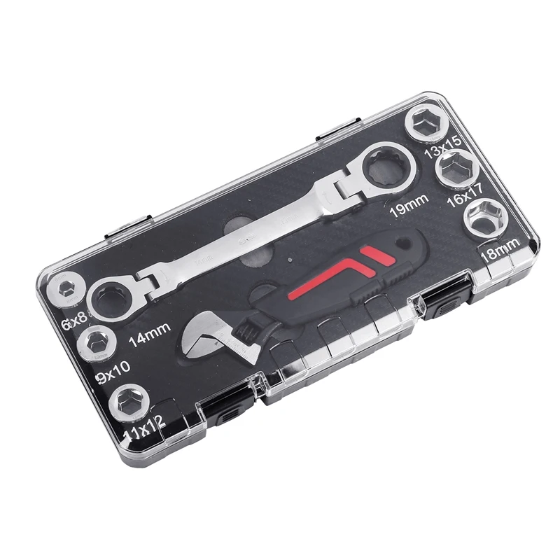 

15IN1 Multifunction Ratchet Torque Wrench Set Socket Wrench Adapter Adjustable Spanner Key Tool Universal Wrench for Car Repair