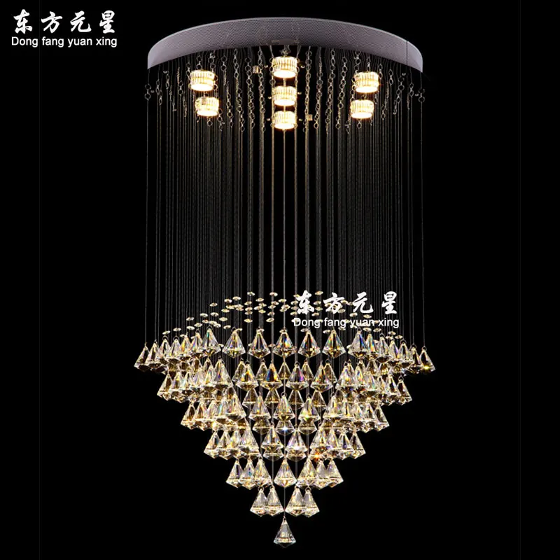 LED crystal chandelier lamp dining room stair originality lamp diamond circular chandelier