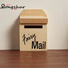 Мини Деревянный Маленький почтовый ящик кукольный домик миниатюры аксессуары для 1:12 Кукольный дом деревянный почтовый ящик и наклейка миниатюрная DIY кукольная мебель
