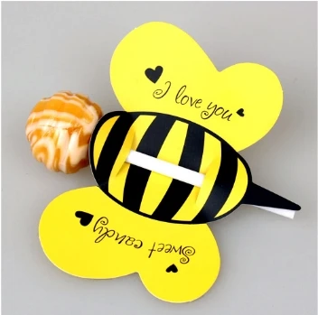 

50 pcs/set Animal Bee Practical Boutique Cute Lollipop Decoration Card Birthday Party &amp Wedding Decor &amp Candy Gift For Kid