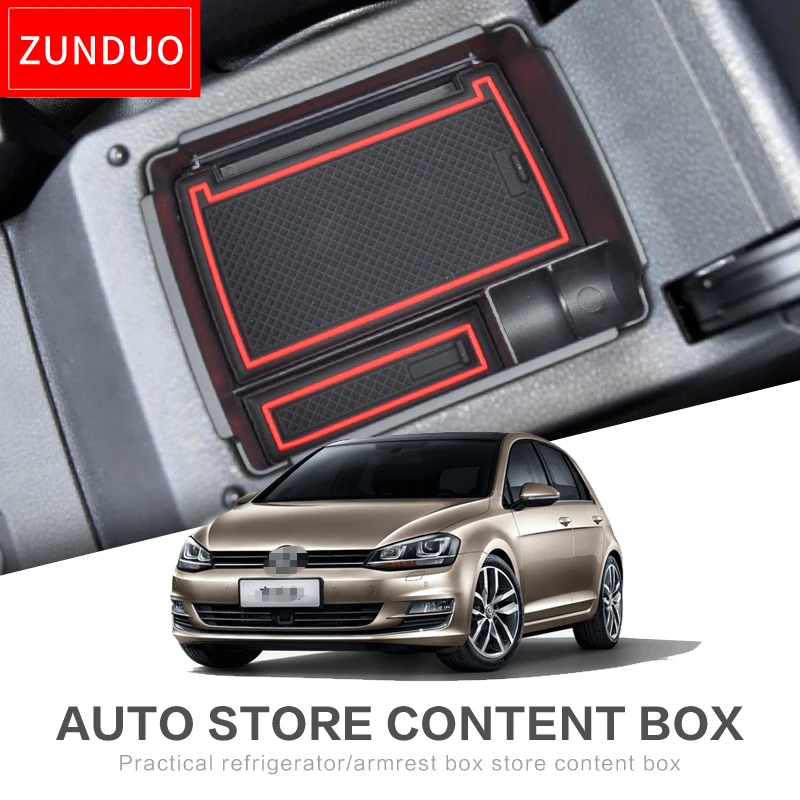 Подлокотник ZUNDUO для Volkswagen Golf 7 MK7 VII GTI R красный|car storage box|storage box for carbox car |