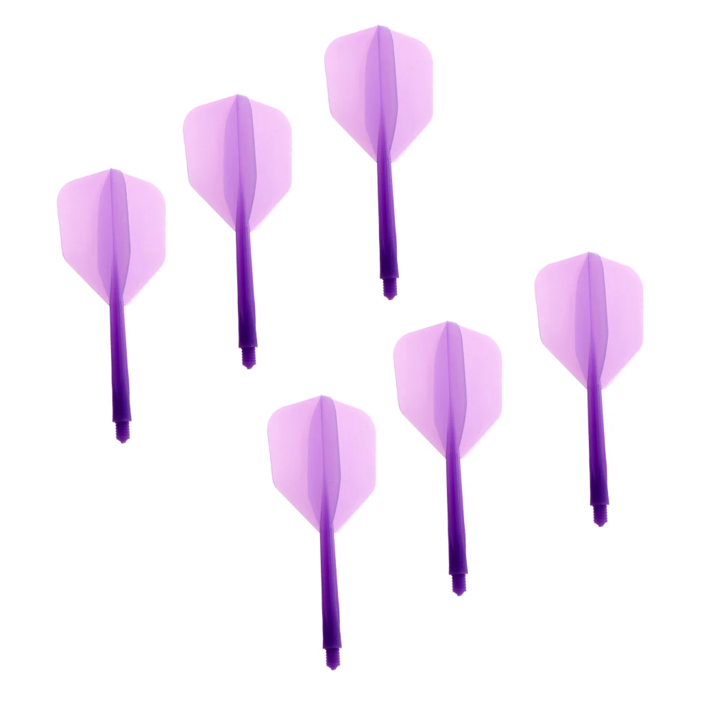 Set of 6 2BA Thread Dart Shafts with Transparent Dart Flights MultiColor Dart Shafts and Dart Flights Flights Dart Accessories 