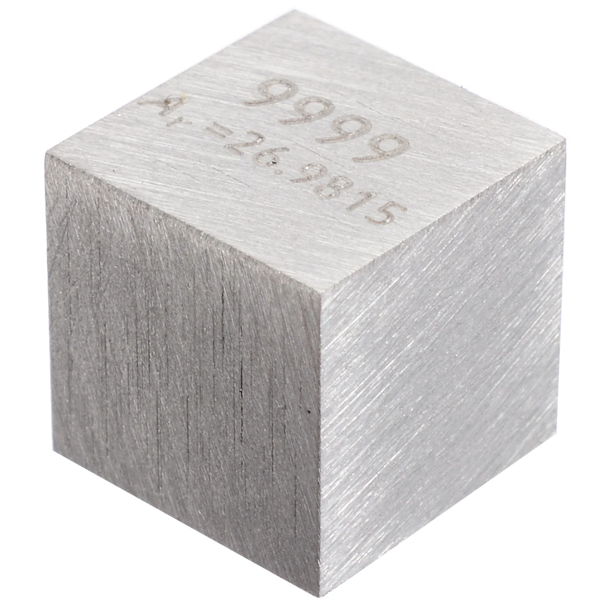 New 1Pcs 99.99% High Purity Aluminum Alloy 10mm Length Cube Carved Element Periodic Table